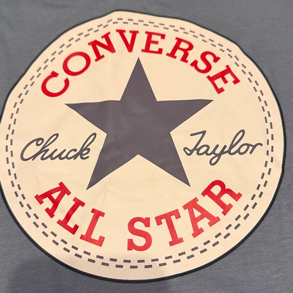 Converse Women's Light Blue Crop Top with Logo - Picture 5 of 5